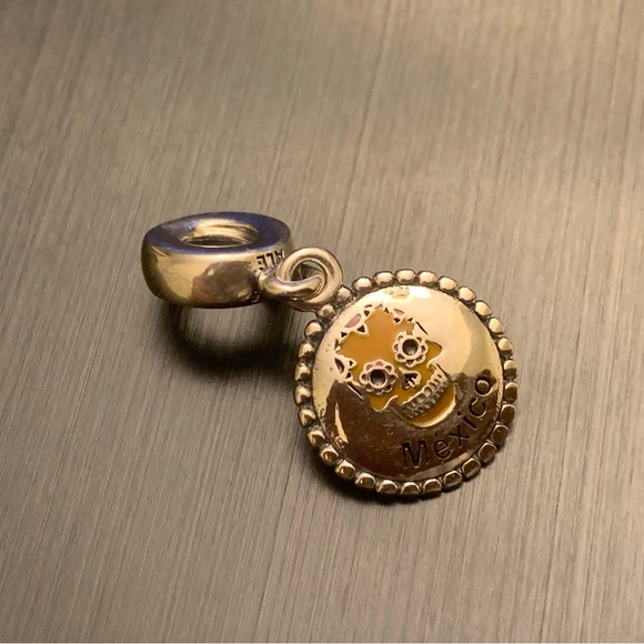 Authentic Pandora Mexico Day Of The Dead Skull Dangle Charm - Picture 4 of 4